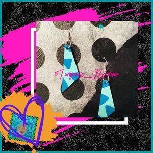 M-225: Mint Blue Dagger Earrings